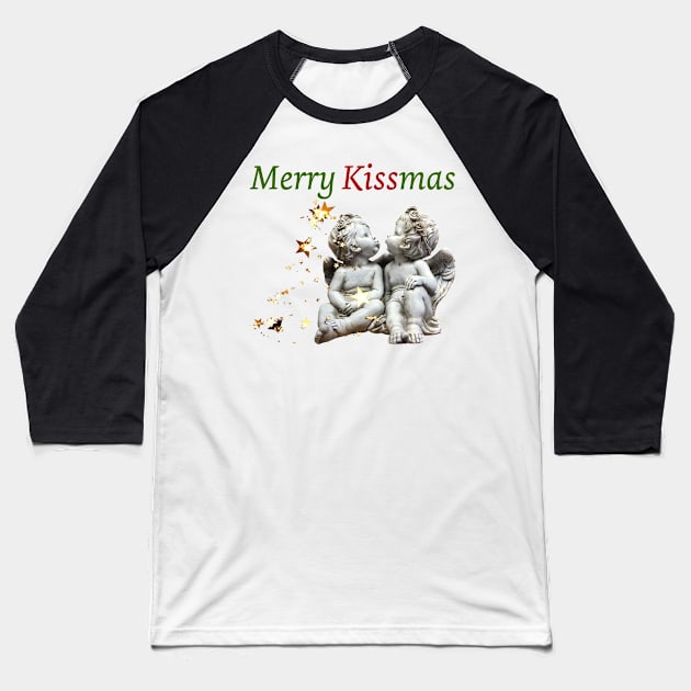 Merry Kissmas Baseball T-Shirt by Artstastic